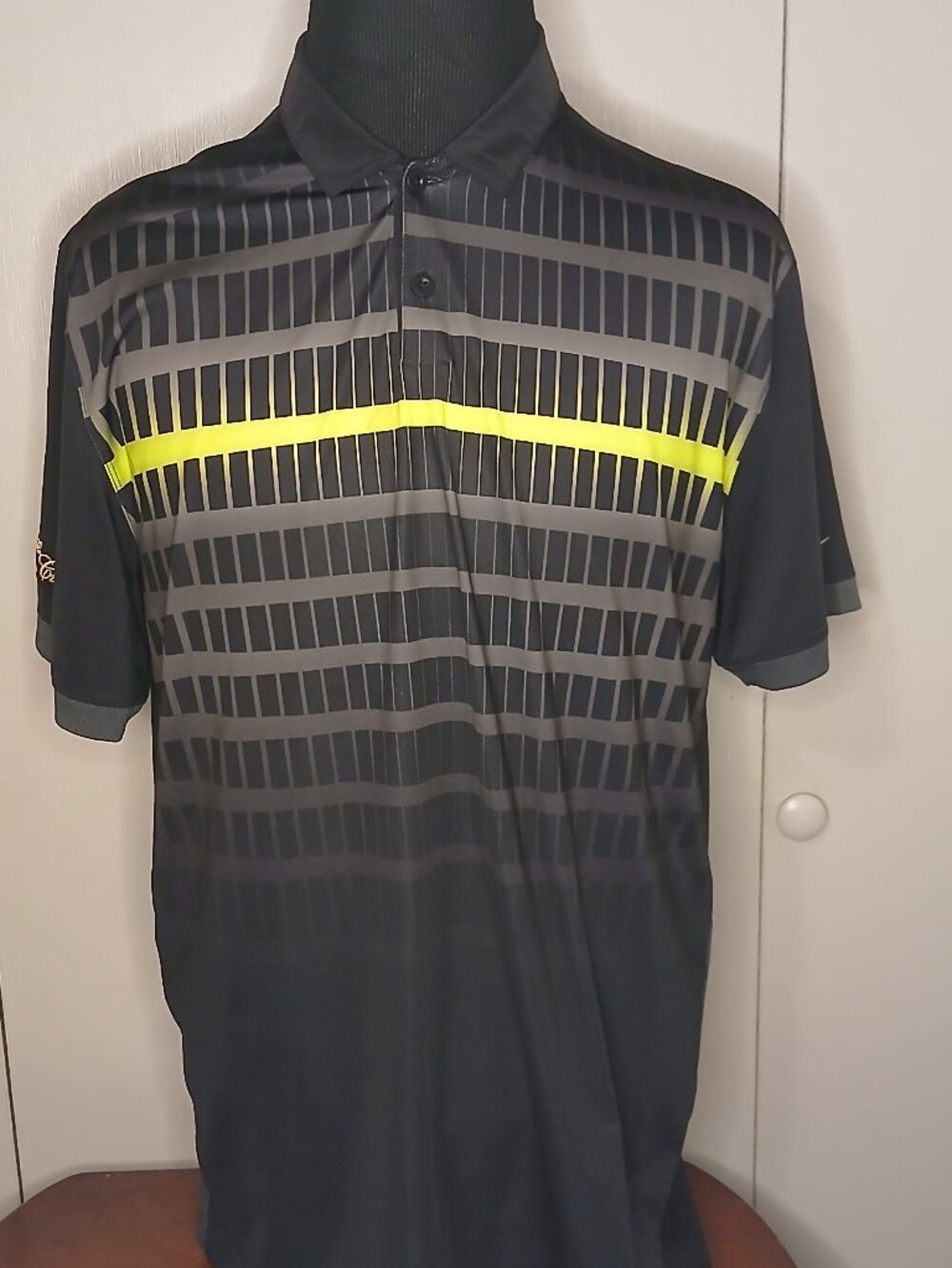 Nike Golf Dri-Fit Tour Performance Large Polo Black/ Gray "Dye Club" (0922PF)